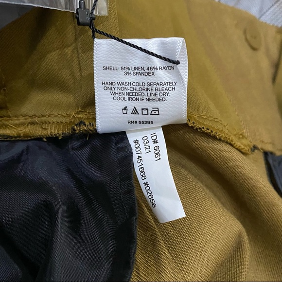 EXPRESS Dark Khaki Super High Rise Linen-Blend Paperbag Ankle Pant Size M - Picture 10 of 13